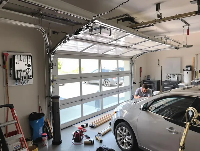 Garage door noise reduction service by Brooklyn Garage Door Repair in Brooklyn